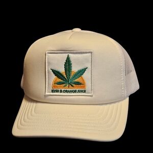White Diamond Supply Co Trucker Hat with Green Leaf Patch
